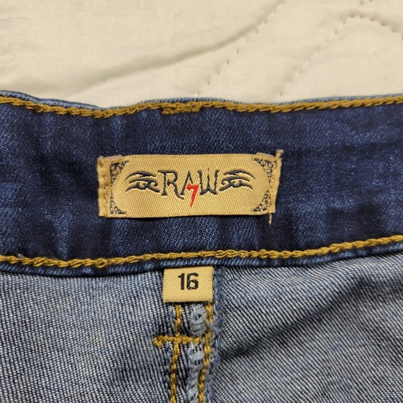 Original RAW 7 distressed blue jeans size 16 - Picture 5 of 8